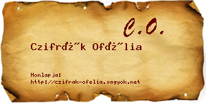 Czifrák Ofélia névjegykártya